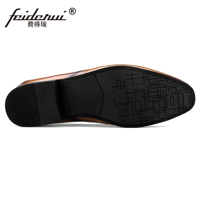 Винтажный британский стиль с острым носком резные мужские повседневная обувь