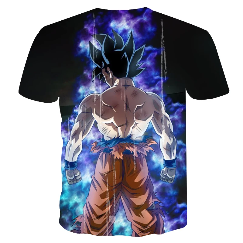Горячая Dragon Ball Z футболки мужские лето harajuku моды 3D печать Супер Saiyan Черный Дракон