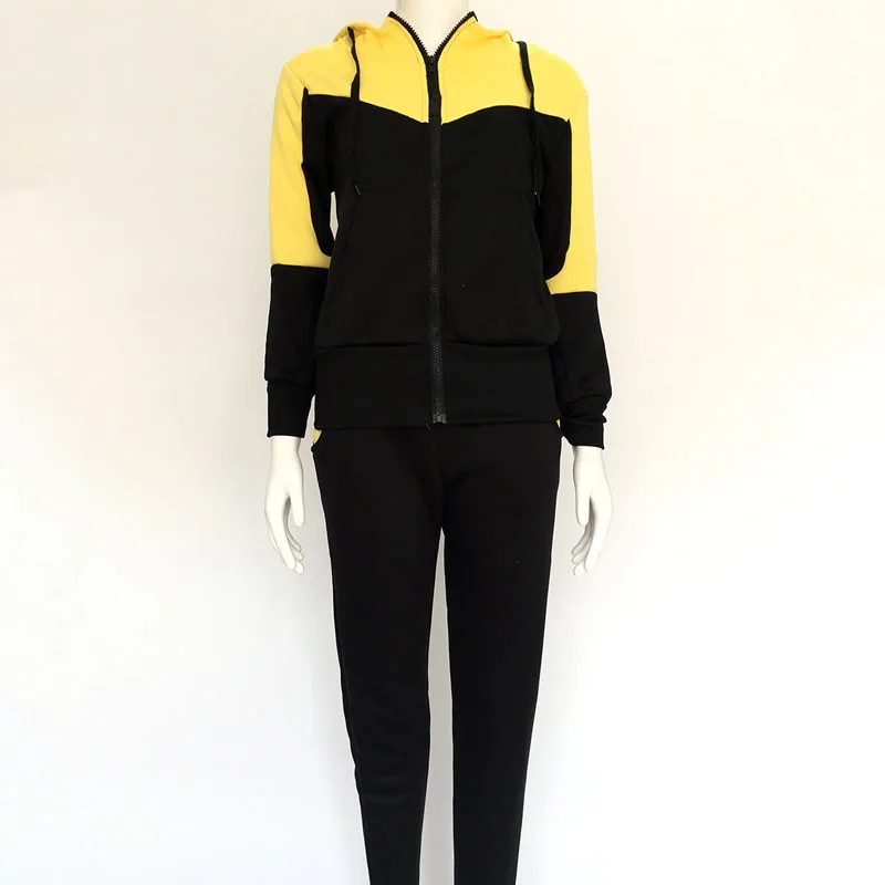 Женский костюм толстовка на молнии и брюки комплект из двух предметов Спортивная