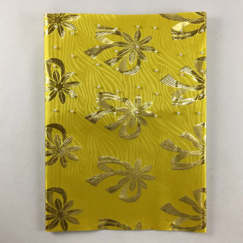 yellow Золотой цвет BYM Африканский sego головной убор бисером aso oke геле головной убор 036 2pcs 1 комплект для свадьбы - Цвет: yellow