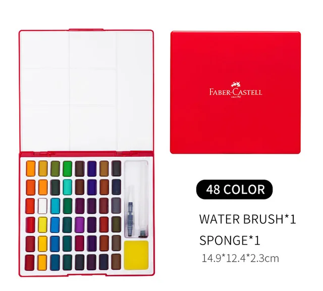 Faber-Castell 24/36/48 Цвета прозрачный водонепроницаемого материала; Водонепроницаемая Набор цветных кисточек с красками с Краски щетка Портативный воды Цвет для татуажа, пигмент для мануального татуажа Краски Инж - Цвет: 48colors