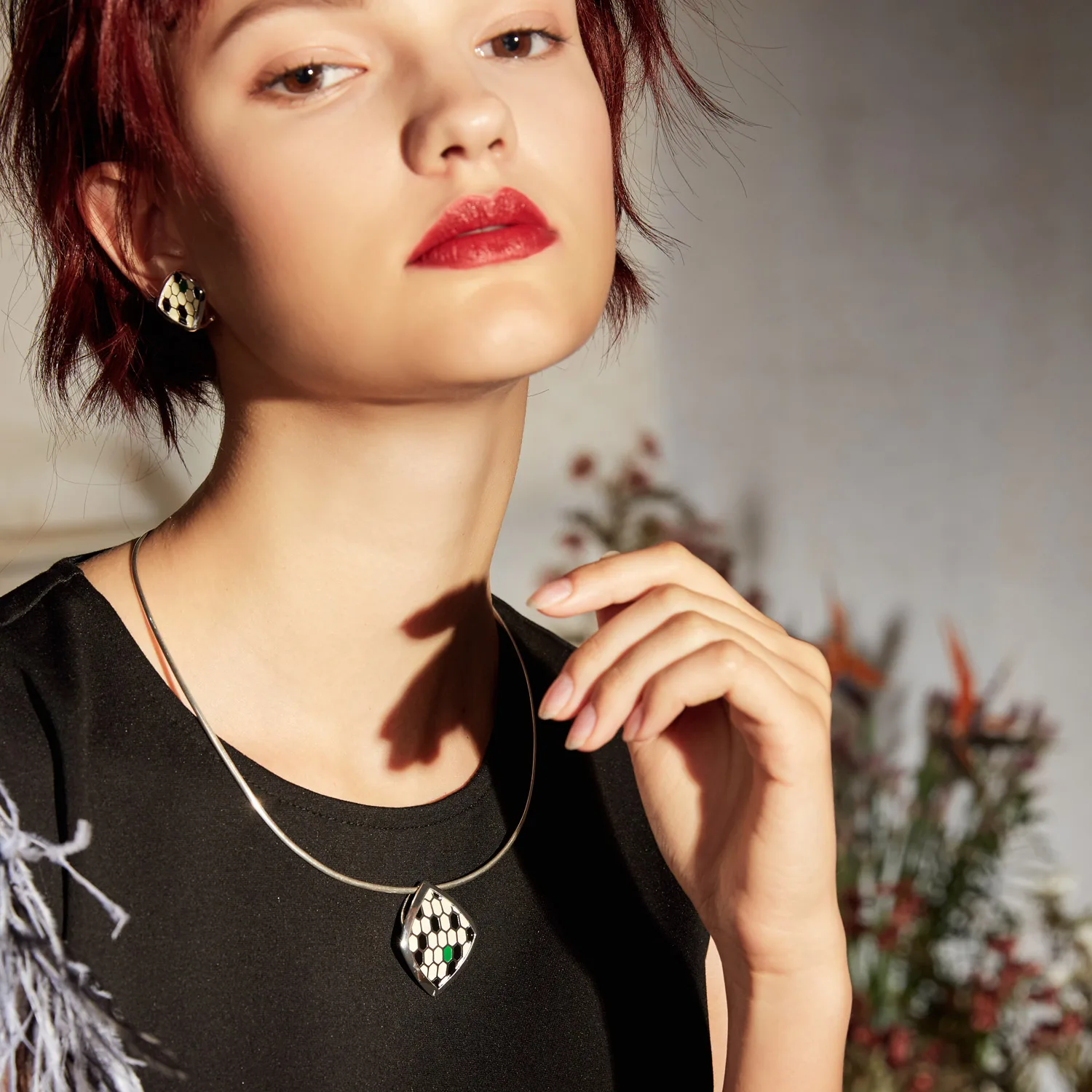 Женское Ожерелье-чокер в виде змеи из серебра 925 пробы | Украшения и аксессуары