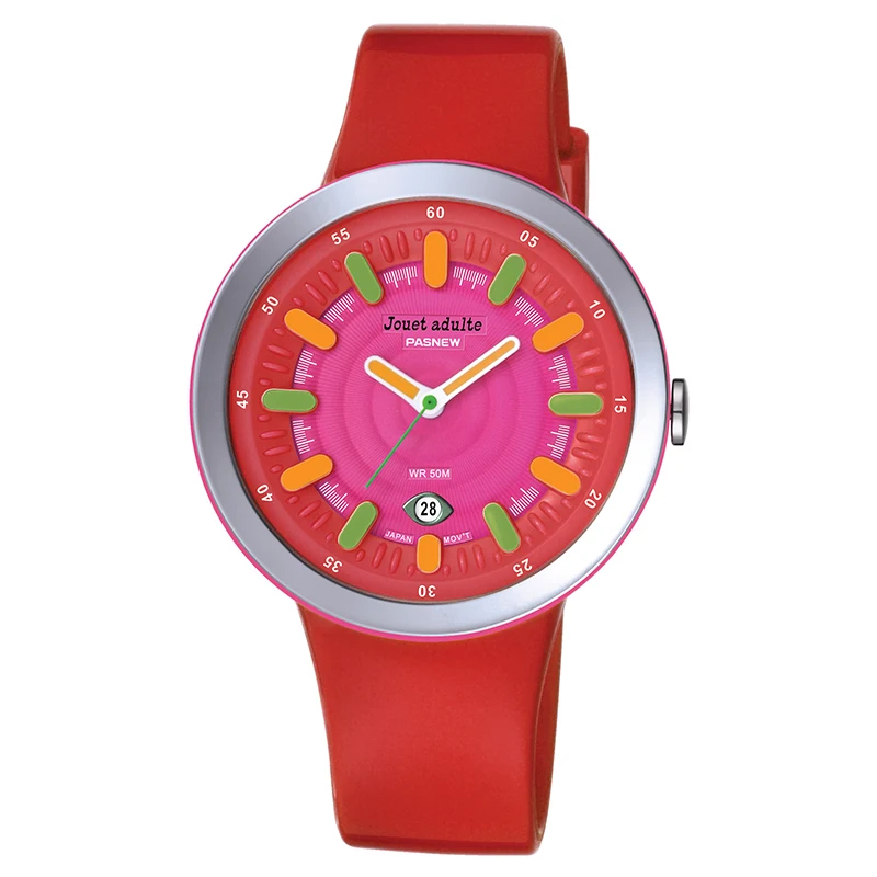 PASNEW модные яркие детские кварцевые часы водонепроницаемые 30 м с японский
