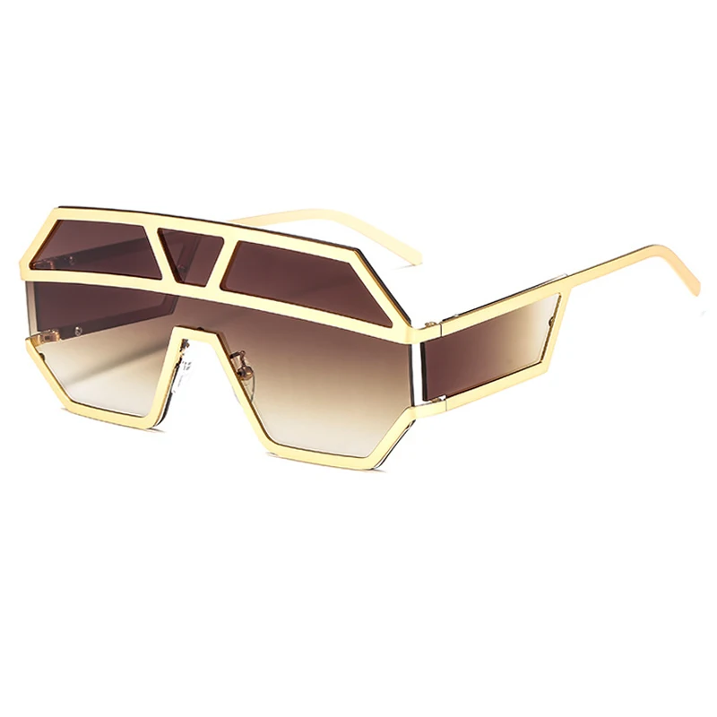 C3-Gold-Brown ALOZ MICC, новинка, цельные линзы, солнцезащитные очки для женщин, большие размеры, квадратные солнцезащитные очки,, фирменный дизайн, мужские солнцезащитные очки, Оттенки UV400, Q402 - Цвет линз: C3-Gold-Brown
