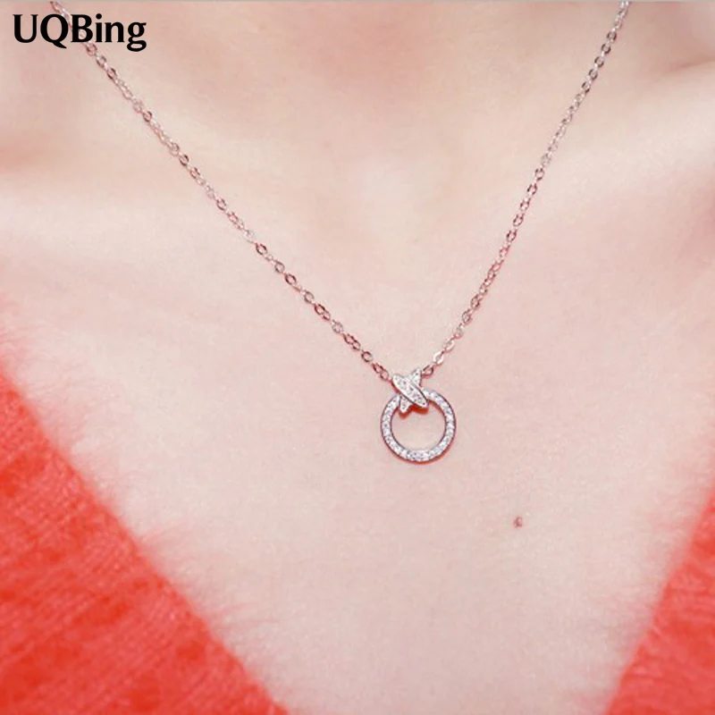 

Ожерелья и кулоны из чистого стерлингового серебра 925 пробы с кристаллами, ожерелье, ювелирные изделия