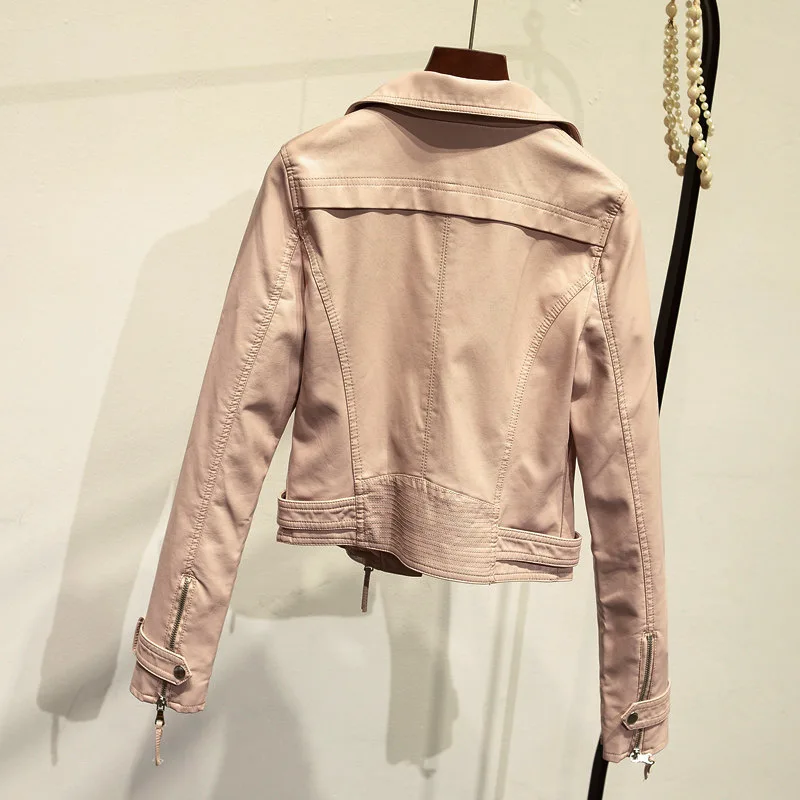 Fitaylor мотоциклетная кожаная куртка Женская весенне осенняя верхняя одежда