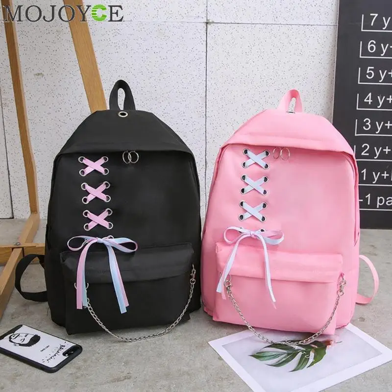 4 шт./компл. ленты цепи бантом Mochila рюкзак рюкзаки для путешествия отдыха рюкзак для девочек-подростков для девочек Классическая школьная сумка