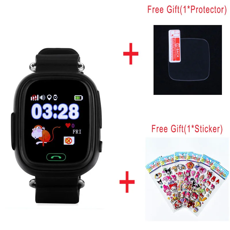 Black Gps Q90 Детские умные часы для малышей, часы SOS, вызов, gps, Wi-Fi, трекер местоположения, Детские Безопасные умные часы с защитой от потери - Цвет: Black