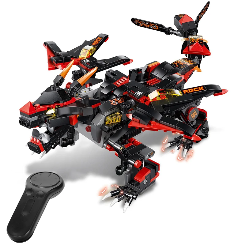 

2022 new Building Blocks Remote Control Dragon Robot Building Block Dragon Knight Birthday Christmas Gift Robots for Kids Boys