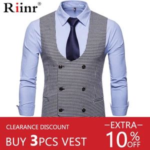 Riinr, мужские Классические Вечерние жилетки в клетку с узором пейсли, жилет с карманом и квадратным галстуком, костюм с карманом, квадратный комплект, весна-осень