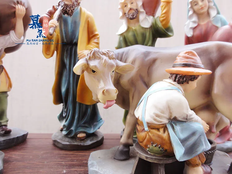 6 шт./компл. поделки из Смолы Иисус Библия История персонажи сцены рождественские