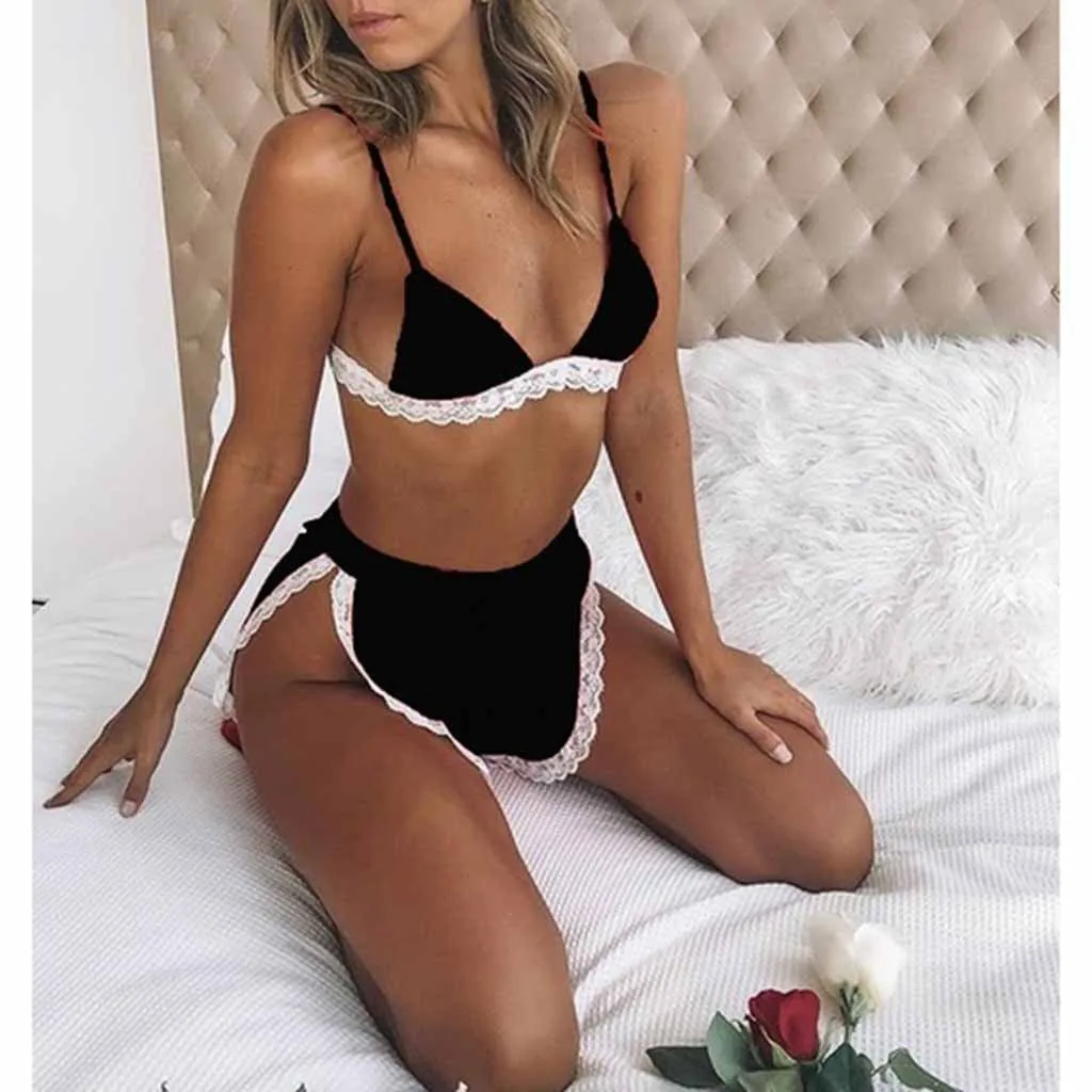 Кружевной бюстгальтер с цветочным рисунком комплект треугольным бюстгальтером