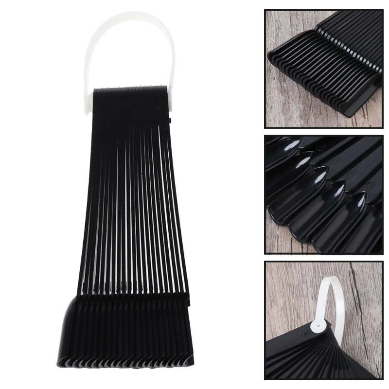 Накладные маникюрные насадки веер натуральный прозрачный черный 20 шт./компл.