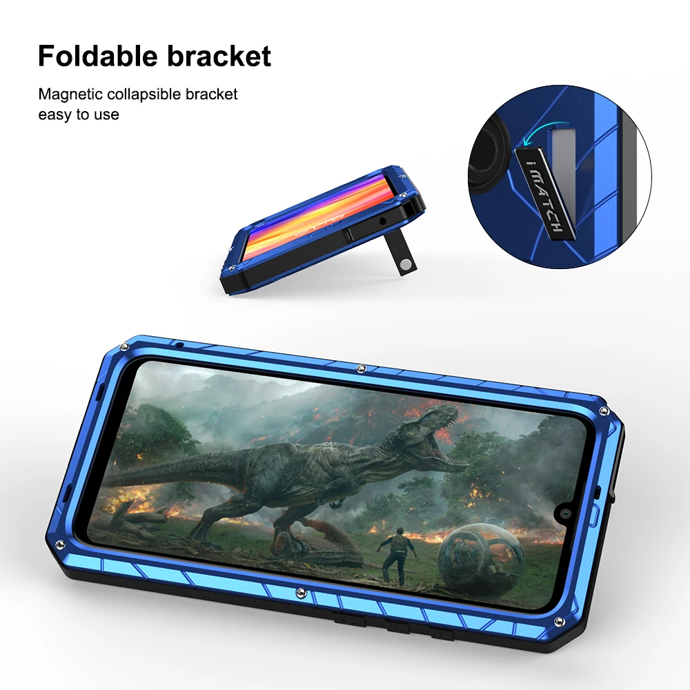 Для Xiaomi Mi Redmi Note 7 Чехол для Телефона Жесткий Алюминиевый металлический закаленное стекло Защита экрана сверхпрочный чехол для Redmi Note 7 Pro