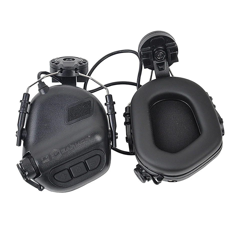 EARMOR M31H Tactical Headphone Noise Canceling Hearing Protection Softair Aviation Headset for FAST MT Helmets Adapter - Цвет: BK