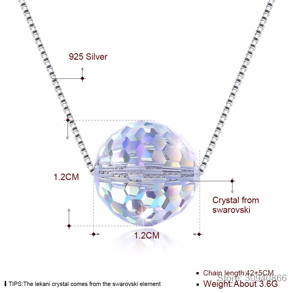 Женское Ожерелье с кристаллами LEKANI ожерелье подвеской в виде шарика ювелирные