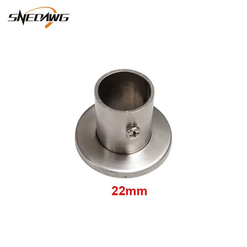 22mm base with cover 2 шт. 19/22/25/32 мм труба фланцевый кронштейн 304 Нержавеющая сталь фланцевый кронштейн настенная розетка вешалка для одежды кронштейн трубы - Цвет: 22mm base with cover