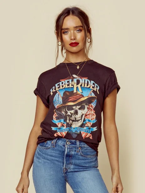 Уличная однотонная хлопковая Футболка с принтом скелета для женщин harajuku camisetas verano mujer plu Размер оверсайз