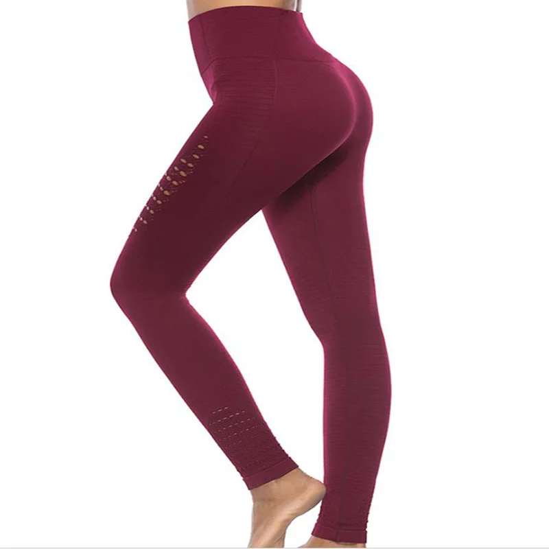 Blank Mesh Breathable Pants Trousers Push Up Women Yoga Gym Quick Dry Leggings High Waist Pencil Elastic Sexy YZ057 | Спорт и