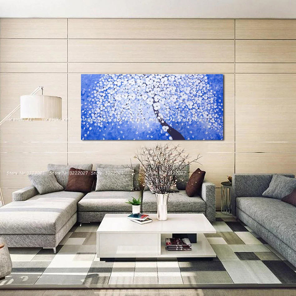 HASYOU Холст Искусство Ручная роспись настенное искусство Черные чистые белые