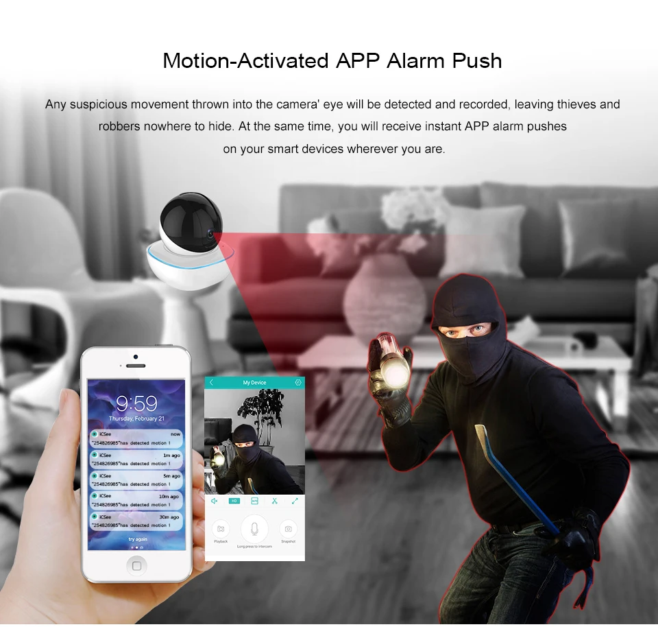LOOSAFE Крытая безопасность 720P ip камера беспроводная камера наблюдения видения P2P ИК Автоматическая слежка CCTV камера