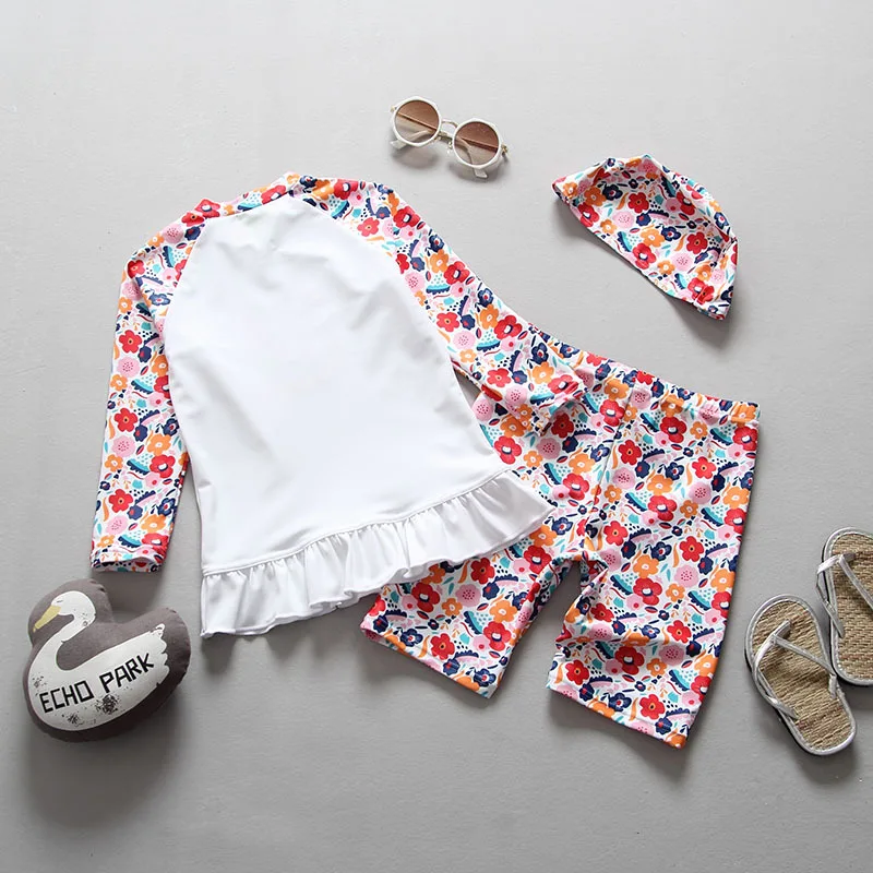 Детские купальники для девочек летний и осенний купальный костюм юбка с длинными