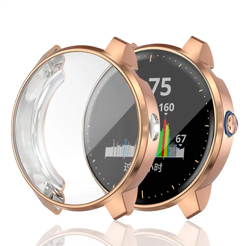 Розовое золото Силиконовый резиновый защитный чехол для Garmin Vivoactive 3, чехлы для часов Garmin Vivoactive3, музыкальная оболочка, чехол - Цвет: Розовое золото