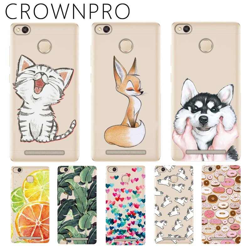 Чехол CROWNPRO для Redmi 3 S мягкий силиконовый чехол из ТПУ прозрачная задняя крышка Xiaomi
