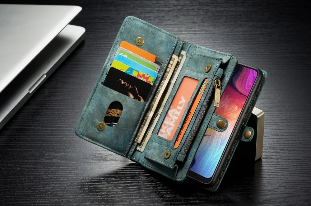 Чехол для телефона для samsung Galaxy A20 A20E A30 A40 A70 A80 A50 чехол 2 в 1 Многофункциональный кошелек кожаный чехол на магните