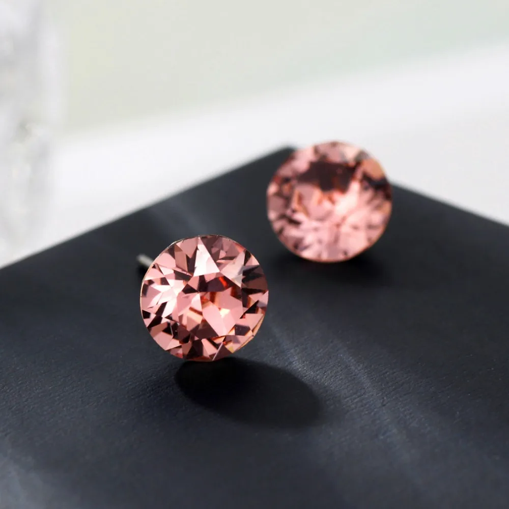 Простые серьги Neoglory белые розовые синие блестящие женские украшенные