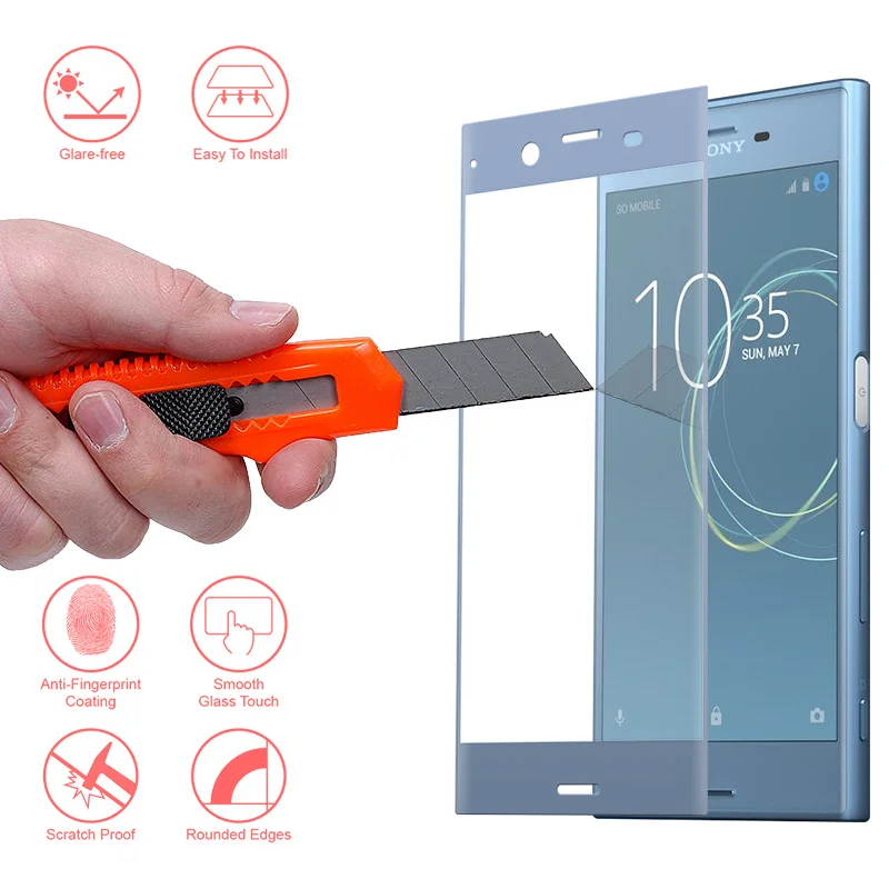 Vrurc Экран протектор для sony Xperia XZ1 G834 3D Edge Full Cover закаленное Стекло защитная