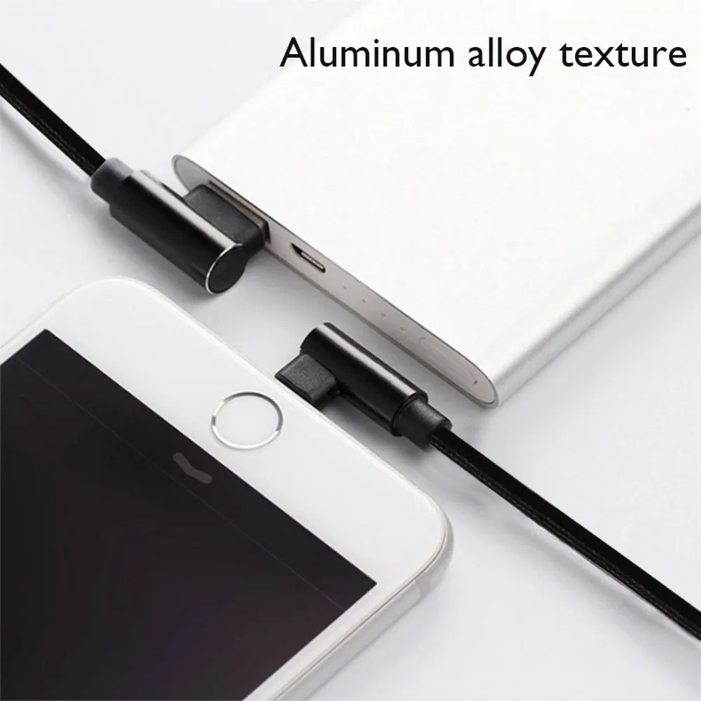 CARPRIE Дата кабели 1 м 90 градусов нейлон данные кабельного USB зарядное устройство