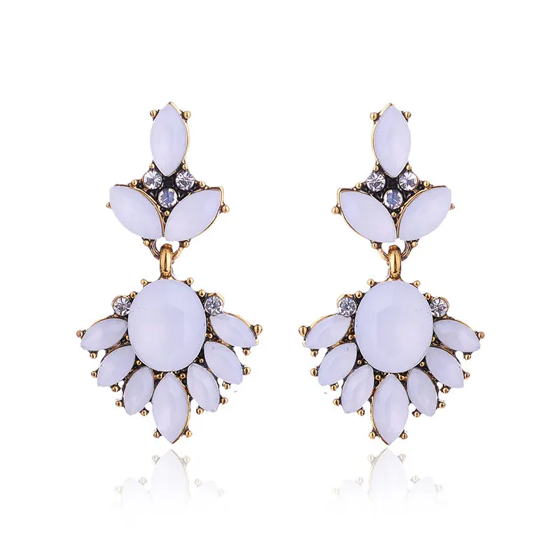 LUBOV винтажные античные золотые прозрачные стразы серьги для женщин Bijoux Brincos женский Рождественский подарок