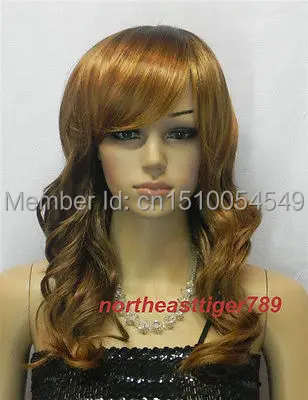 FREE SHIPPING^^^Hot Sell New Sexy Long Brown Curly Cosplay Women's Lady's Hair Wig Wigs |