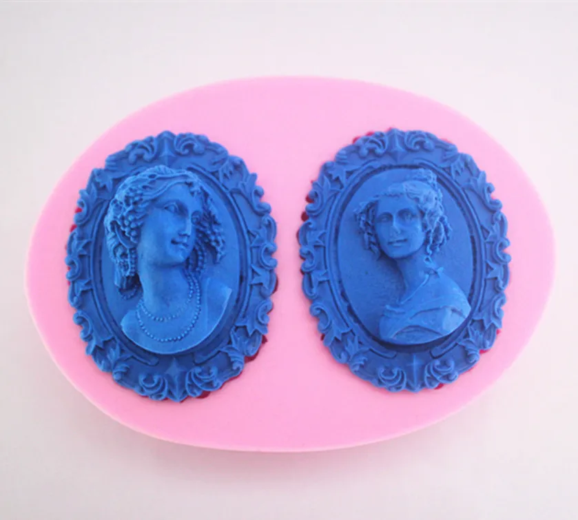 

Classic Ladies Head Portrait Cake Decoration Fondant Gum Paste Silicone Mold Mould FM140