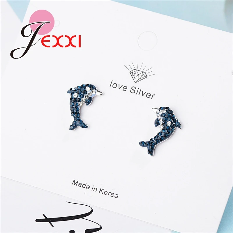 Gorgeous Top Quality 925 Sterling Silver Super Shinning Cubic Zirconia Cute Animal Shape Design Stud Earrings Jewelry For Women | Украшения