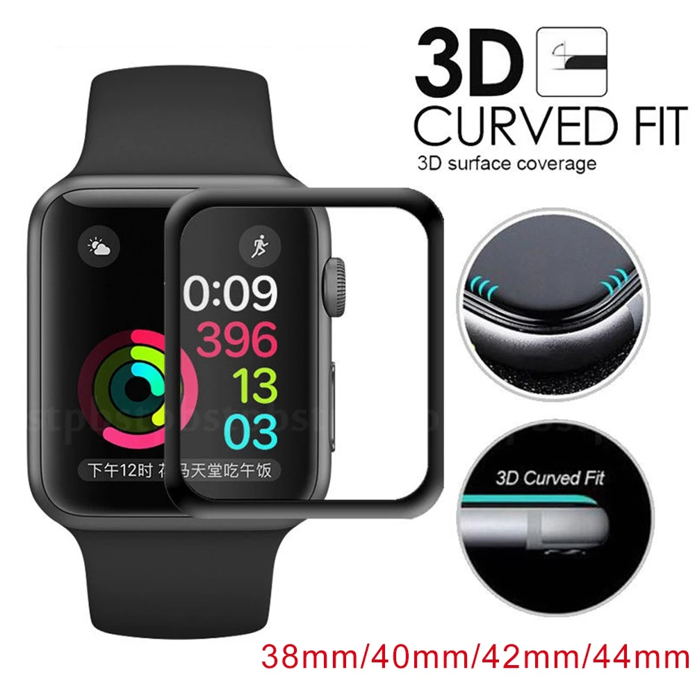 3d пленка с изогнутой поверхностью для Apple Watch 2 3 4 Гидрогелевая Защитная полным