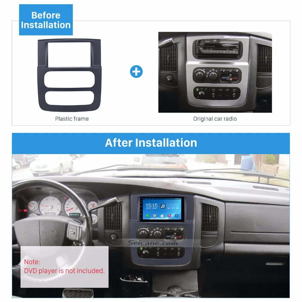 Черный 2Din автомобиль радио фасции для 2002 2003-2005 Dodge Ram 1500 2500 3500 стерео Dash CD Surround Панель аудио фитинг адаптер