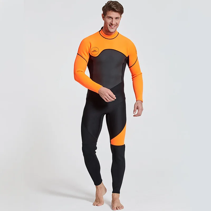 

Мужской гидрокостюм для всего тела, неопреновый гидрокостюм с длинными рукавами 3 мм, идеально подходит для плавания/подводного плавания/Сн...