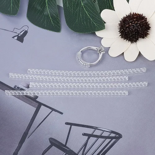 4mm Горячая Распродажа 4 шт. 10 см DIY прозрачное Винтажное кольцо на спиральной основе размер предохранитель затягиватель редуктор ювелирные изделия инструменты и оборудование - Цвет: 4mm