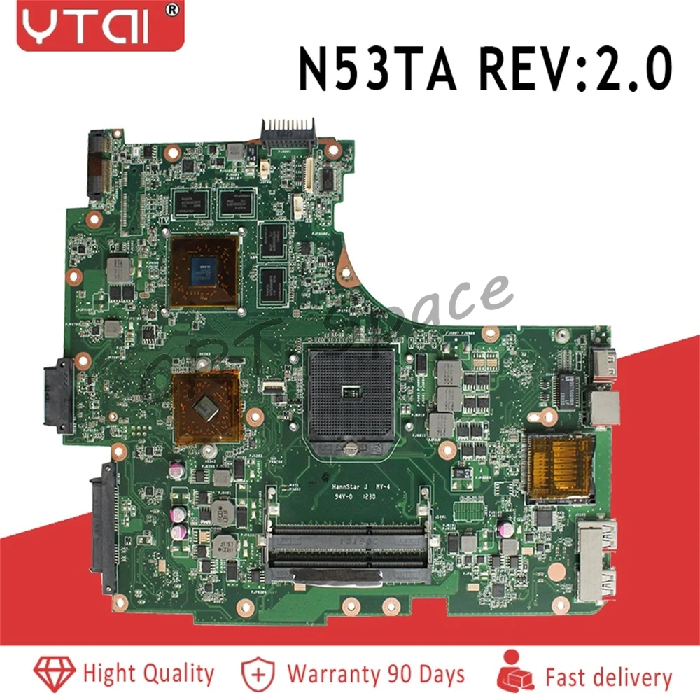N53TA материнская плата REV: 2,0 2 Гб для ASUS N53TA N53TK N53T материнская плата для ноутбука N53TA материнская плата N53TA тест материнской платы ОК
