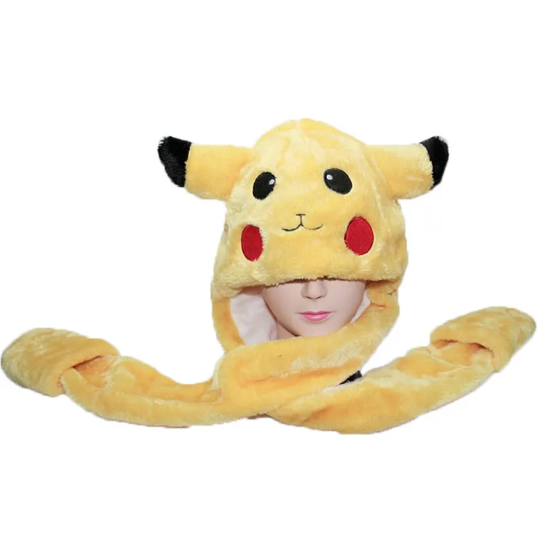 Косплей Pikachu Totoro Pokemon Go детский головной убор из искусственного меха с длинным
