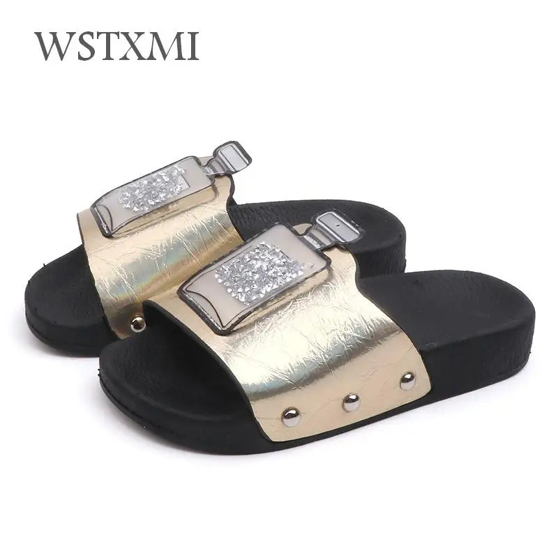 Детские шлепанцы для девочек Пляжные сандалии Летние тапочки принцессы Домашние