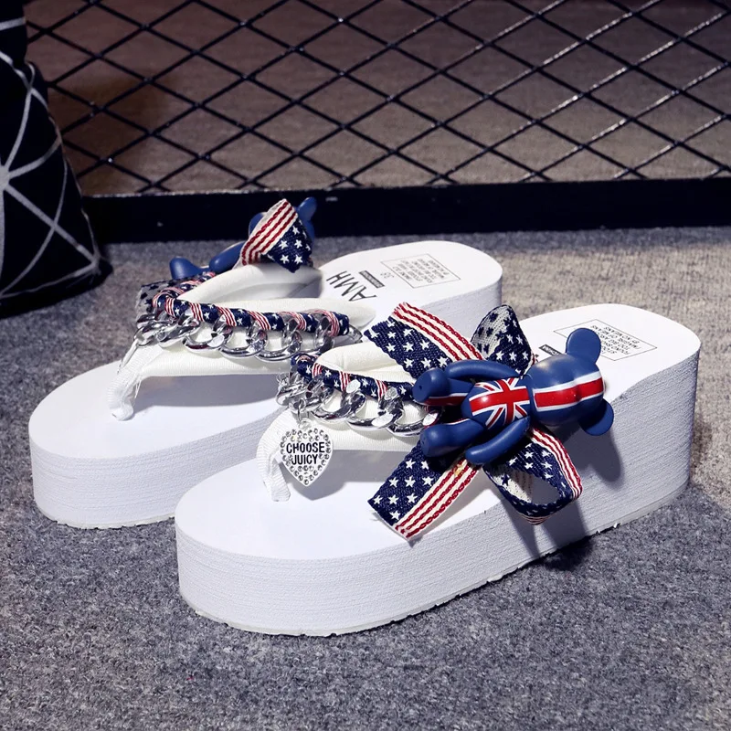 Новинка 2018 сандалии и шлепанцы водонепроницаемые на толстой подошве с рисунком