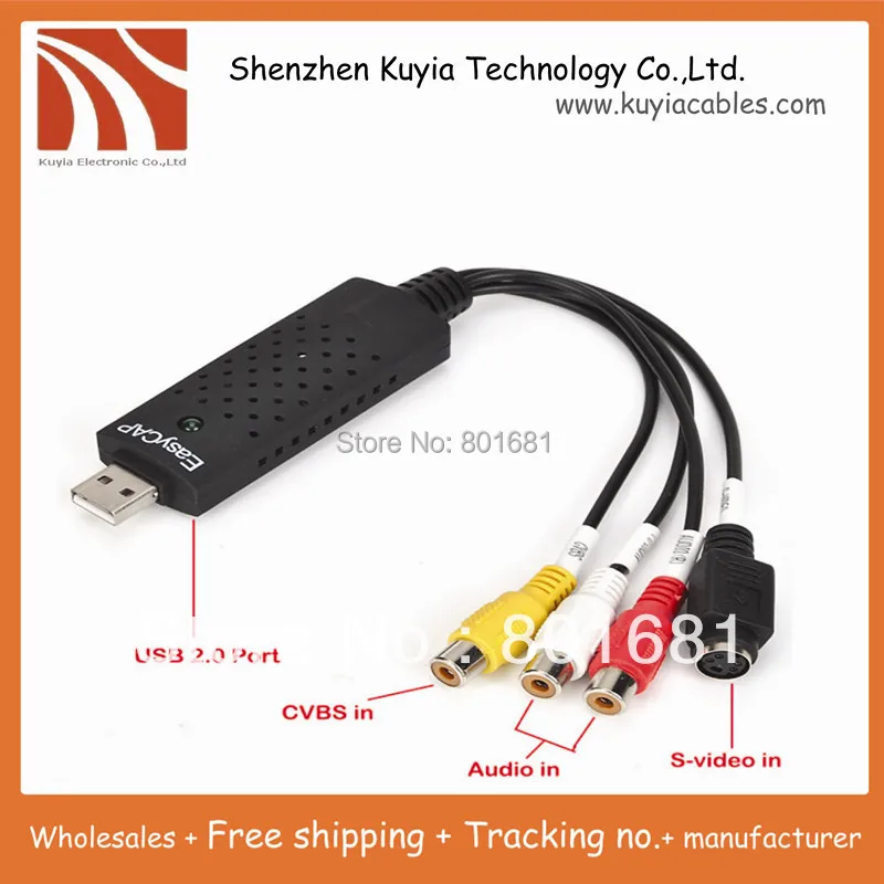 Бесплатная доставка + Новый USB 2 0 Easycap dc60 tv dvd vhs видео адаптер Захват карты Аудио AV