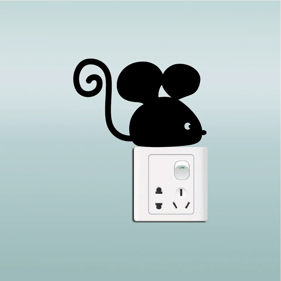 Мыши 27 милая маленькая мышь переключатель света стикер Забавный мультфильм