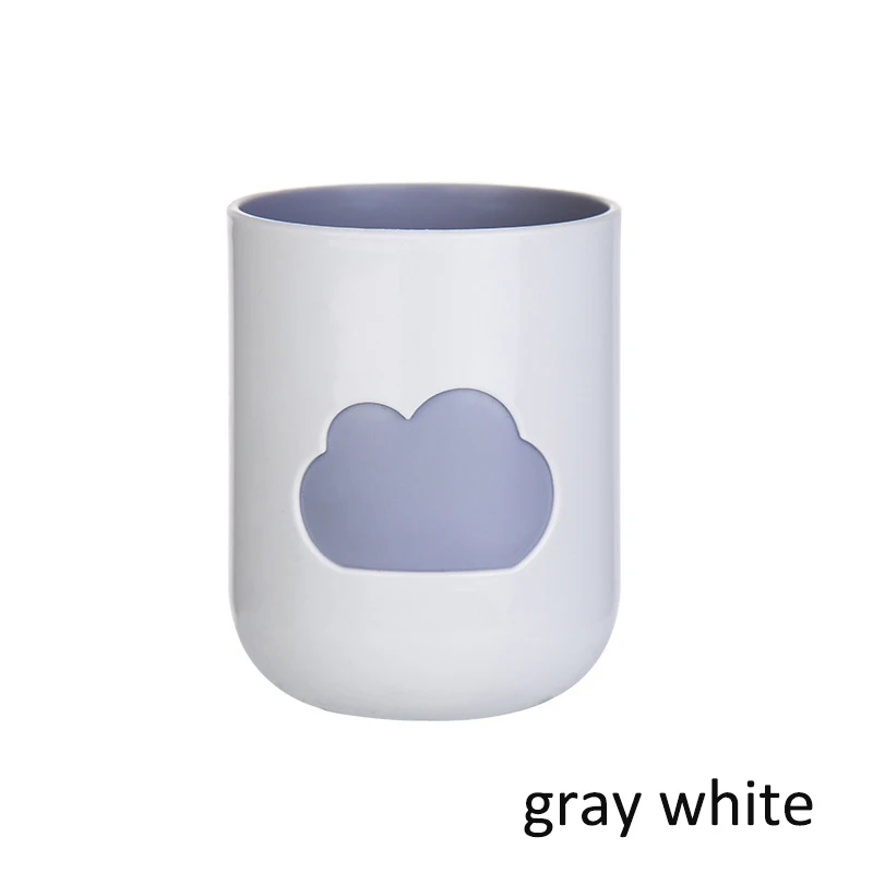 gray white Чашка для зубных щеток с рисунком облака, кружка для мытья зубов, прочные чашки для пар с большим горлышком, Товары для ванной комнаты, чашка для мытья - Цвет: gray white