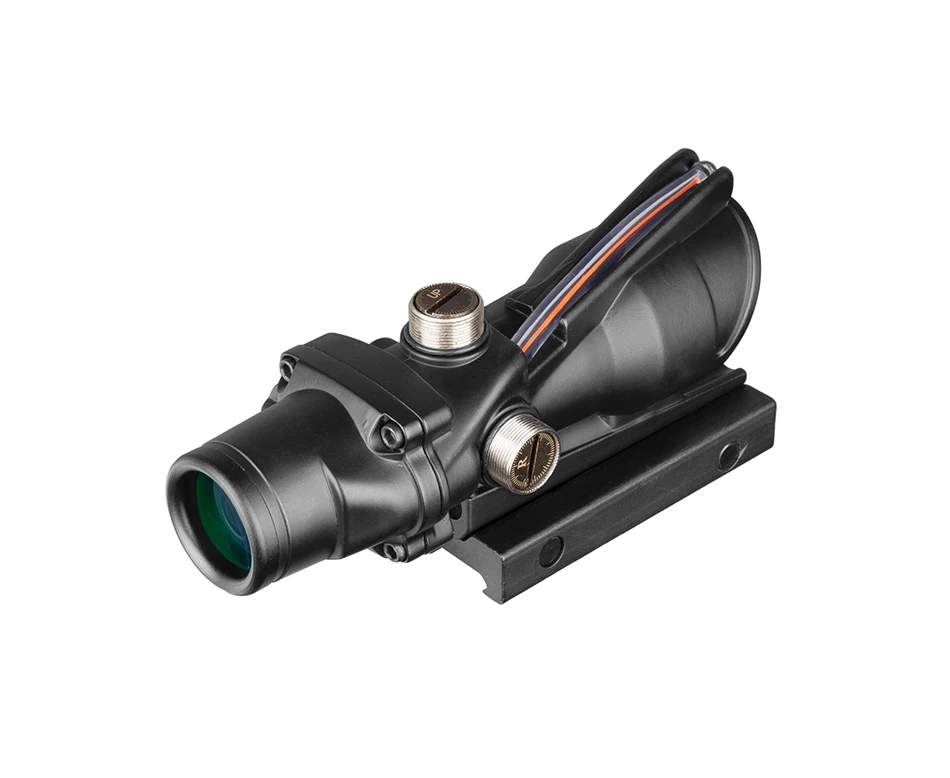 Охотничий Прицел ACOG 4X32 оптика из настоящего Волокна Красная точка с подсветкой шеврон травленая сетка тактический оптический прицел