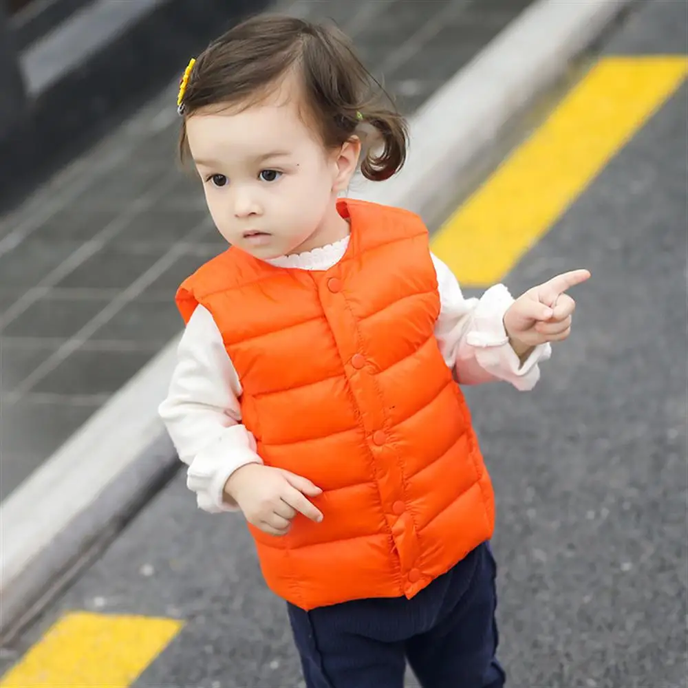 Зима осень жилет Жилетка для мальчиков и девочек куртки малышей 1 2 3 4 5 лет Детские