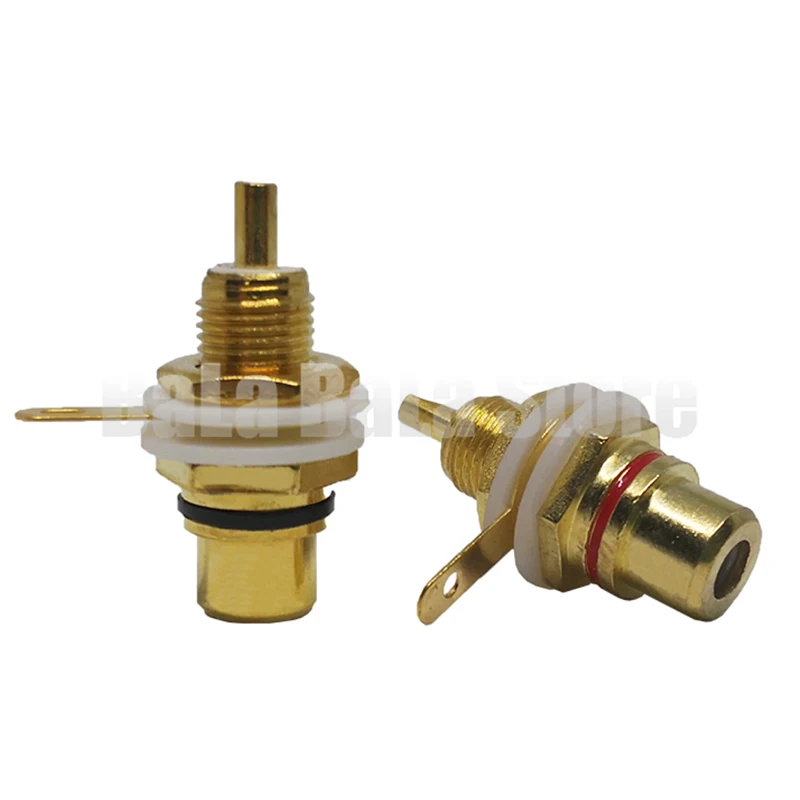 2 шт. RCA Женский Джек позолоченный разъем Rca Золото Панель Крепление Шасси аудио